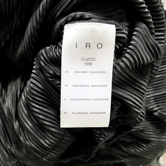 NWT IRO Paris Cuzco Tiered Metallic Plissé-Satin Mini Dress in Black/ Si… - Picture 11 of 11
